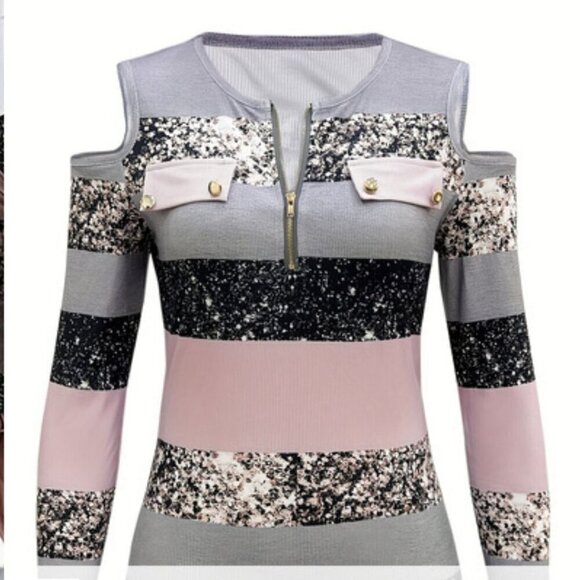 Womens Color Block Cap Sleeve Top in Sizes L. XL,XXL - Picture 2 of 4